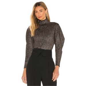 A.L.C. Samuel Metallic Puff Sleeve Sweater